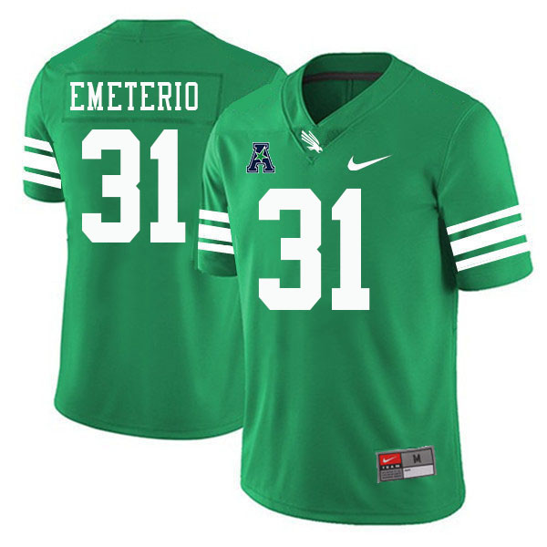 #31 Hudson Emeterio North Texas Mean Green College Football Jerseys Stitched-Green